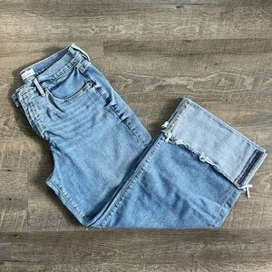 LOFT High Waist Wide Leg Crop Jean 29